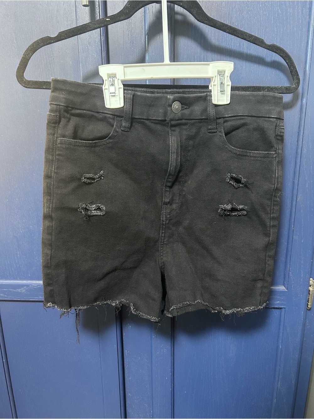 American Eagle Black Distressed Women's Denim Shorts